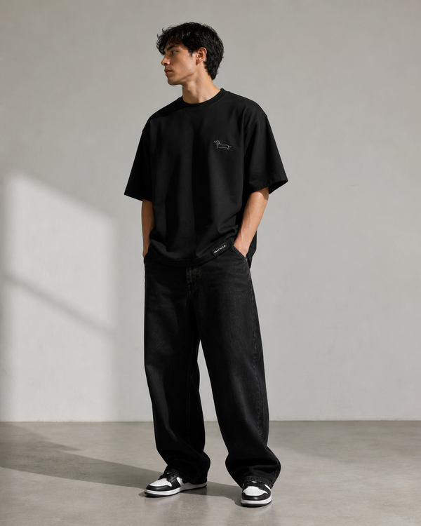Polera Oversize Negra Premium 280 GSM | SALCHI CO