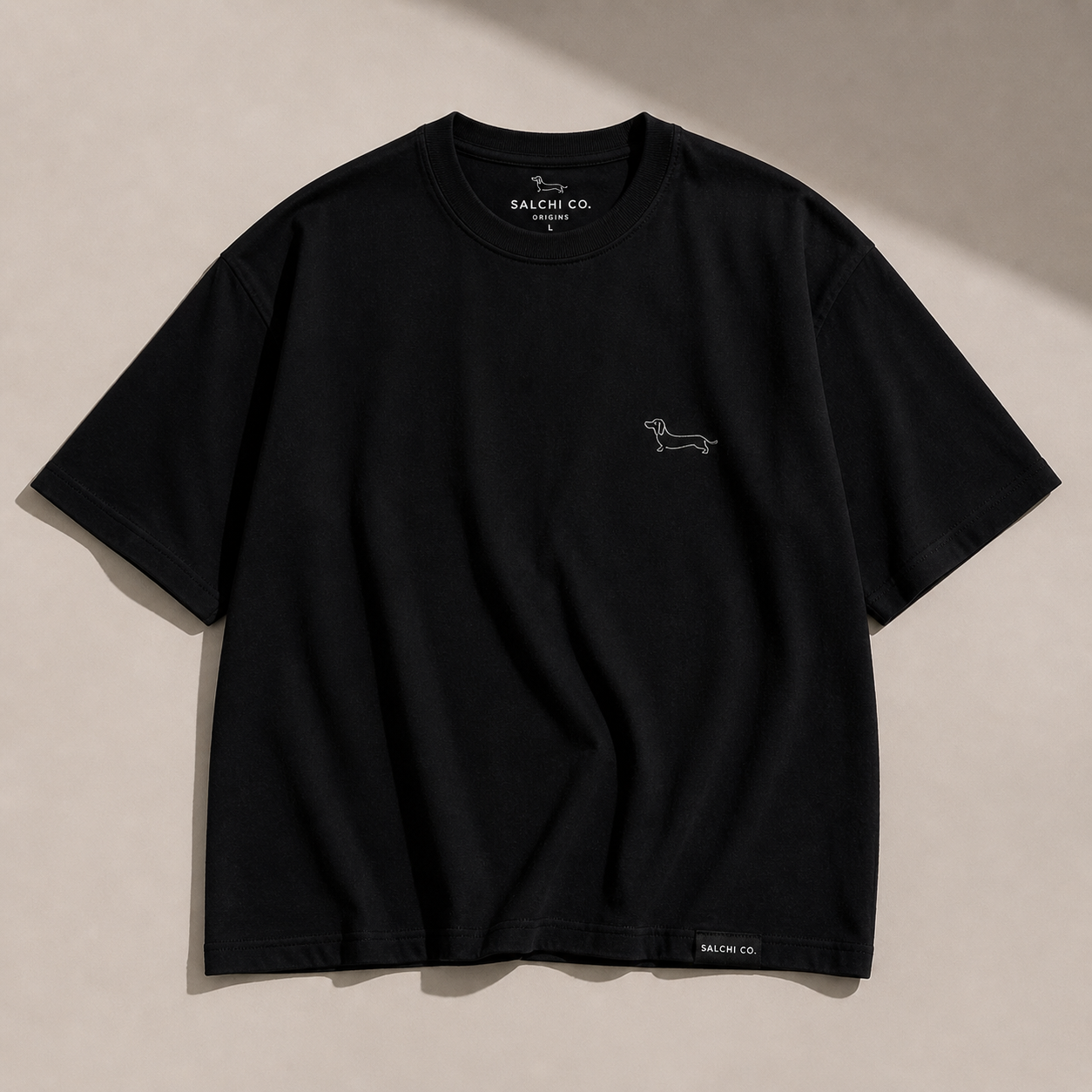 Polera Oversize Negra Premium 280 GSM | SALCHI CO